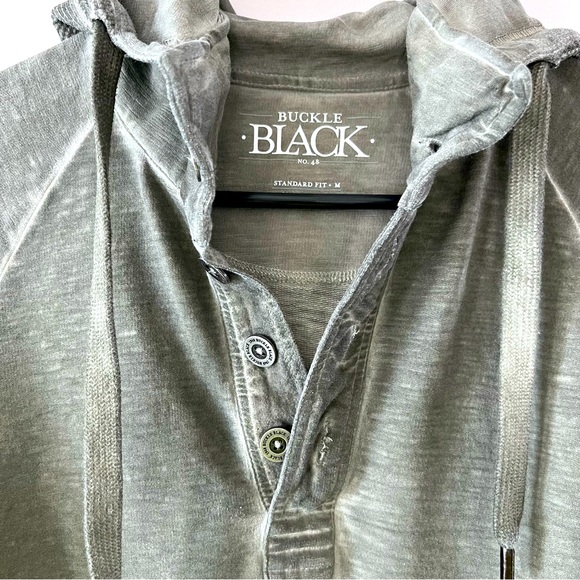 Mens Buckle Henley with long sleeve hoodie - Picture 4 of 8